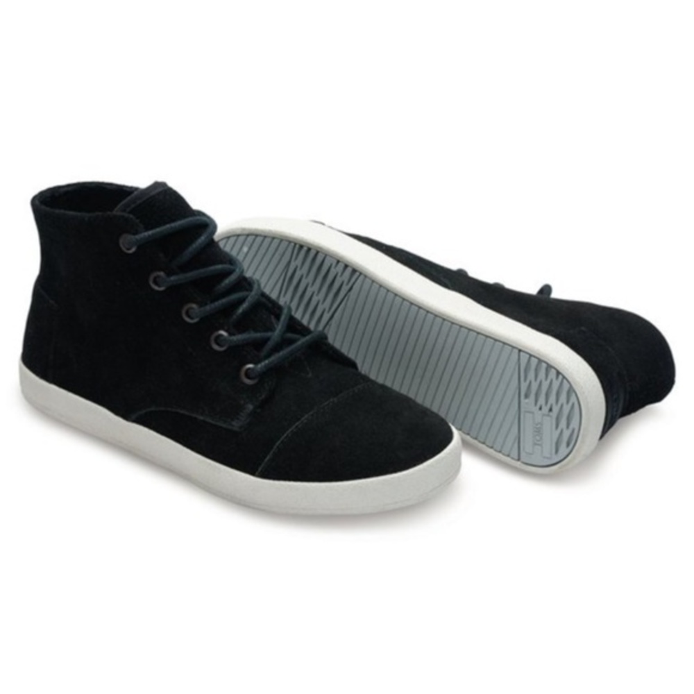 TOMS Black Suede Paseo High Top Sneakers Size 6